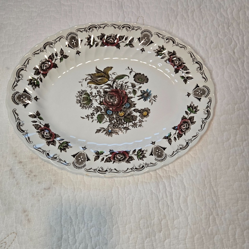 Bouquet by Franciscan Staffordshire Serving Platter 12.5 x 9.75 Hand Engraved